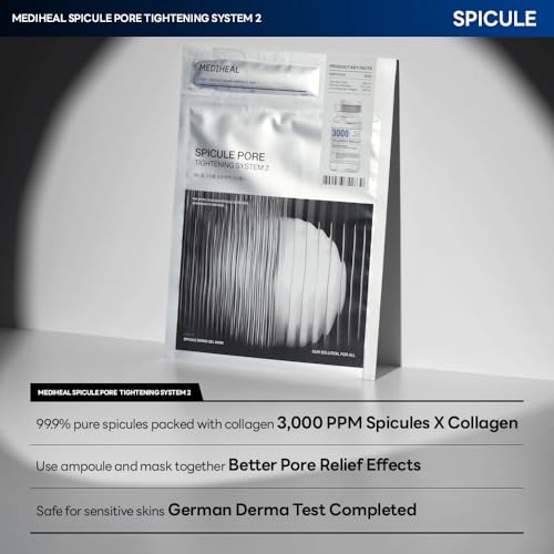 Mediheal Collagen Spicule 3000ppm Intensive Serum ? Micro Needle Serum for Pore Care, Soothing & Skin Texture Improvement, 2-Step,Collagen Spicule Ampoule and Gel Mask Set,Skin Booster,10pcs