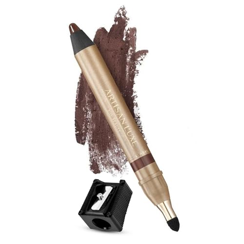 Artisan L'uxe Velvet Jumbo Dark Chocolate Brown Eyeliner with Sharpener - Waterproof Smudge-Proof Makeup Pencil for Smokey Eyes
