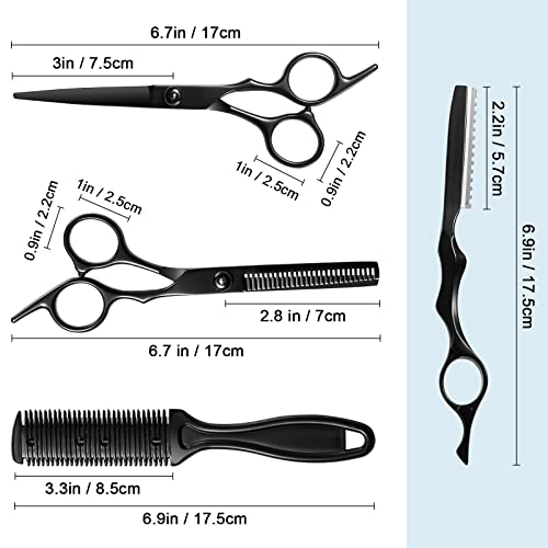 Fetinar Black 11-Piece Professional Hair Scissors Set with Stainless Steel Blades