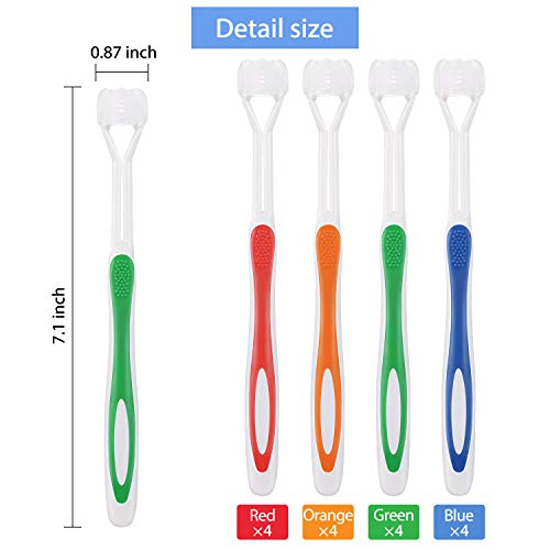 Kids 3-Sided Travel Toothbrush Set with Replaceable Bristles - 16 Colors