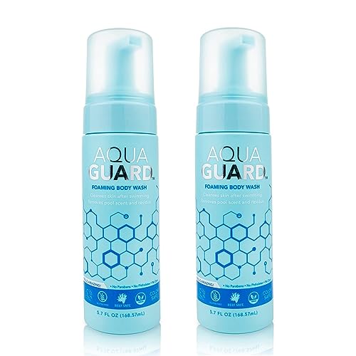 Aqua Guard After-Swim Foaming Body Wash 2-Pack - Neutralizes Chlorine & Hydrates Skin