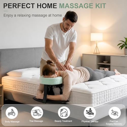 HoMove Green Adjustable Massage Headrest for Bed with Arm Rest - Home Post-Eye Surgery Support