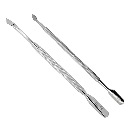 Rui Smiths Professional Double Ended Stainless Steel Metal Pusher (Cuticle Pusher) Bundle - Styles No. 104 and 106