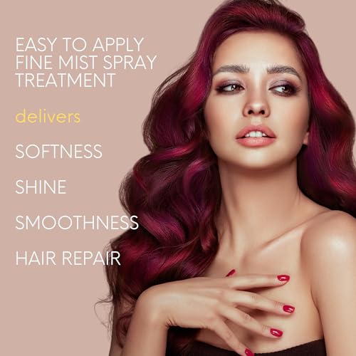DermOrganic Argan Oil Shine Therapy - Leave-In Spray for Hair Smoothness & Repair, 4 fl oz