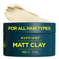 Ruffians Matte Hair Clay 1.7 Oz - Strong Hold, Natural Finish, Vegan, All Hair Types (Pack of 1)