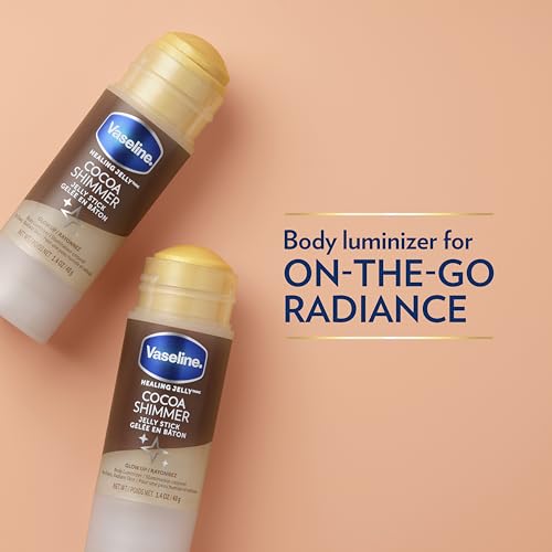 Vaseline Cocoa Shimmer Jelly Stick 3-Pack – Nourishing Moisturizer with Cocoa Butter & Mineral Shine, 1.04 Oz Each