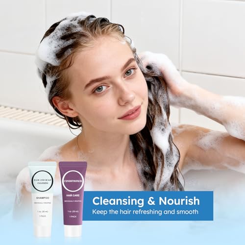 Travel Size Shampoo and Conditioner Set 1 Fl Oz Pack of 100 - Mini Haircare
