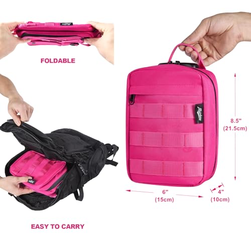 Small Storage Bag with Combination Lock, Travel Medicine Lock Box, Carbon Lined Tactical EDC Molle Bag Pouch, Money Cosmetic Organizer, Great Christmas Gifts for Women