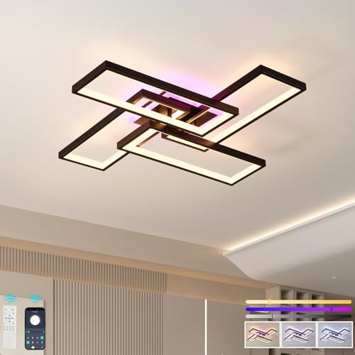 ZAITINZ Black 26in Dimmable Modern LED Ceiling Light Fixture