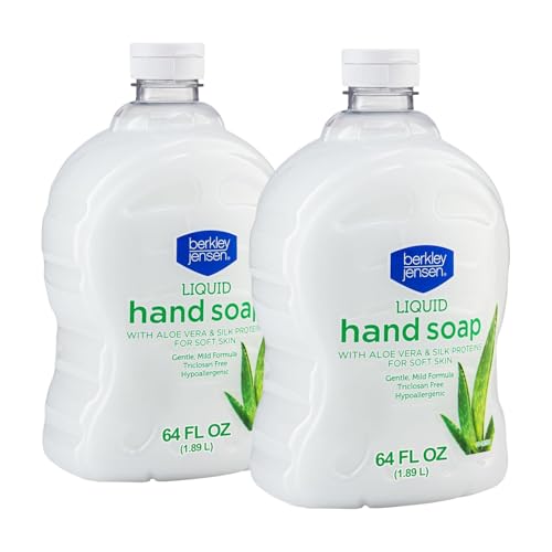 Berkley Jensen Aloe Vera Liquid Hand Soap Refill Pack of 2 - Gentle & Moisturizing, 64 oz