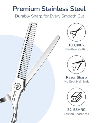 Professional Hair Thinning Scissors 6.5" - Japanese Stainless Steel Salon Shears for Styling & Home Use
