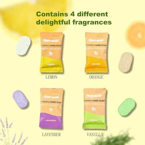 Flowcheer Foaming Hand Soap Refill Tablets Variety Pack - Vanilla, Lavender, Lemon, Orange