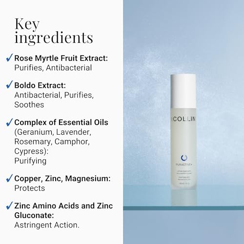 G.M. COLLIN Puractive+ Purifying Mist | Purifying Spray Mist for Oily to Acne-Prone Skin | Provides a Matifying Effect and Leaves Skin Feeling Fresh