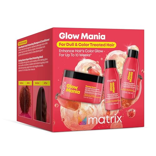 Matrix Glow Mania Mini Hair Care Kit 6.8 Fl Oz for Dull & Color-Treated Hair
