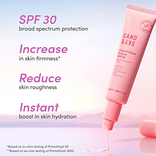 Sand & Sky Tinted Glow Primer SPF 30 - Hydrating Skin & Sun Protection