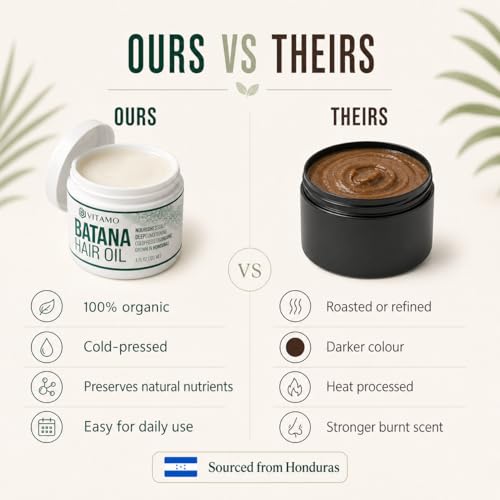 Organic Batana Hair Growth Oil for Thinning & Damaged Hair - Cold Pressed, Natural Scalp & Hair Treatment