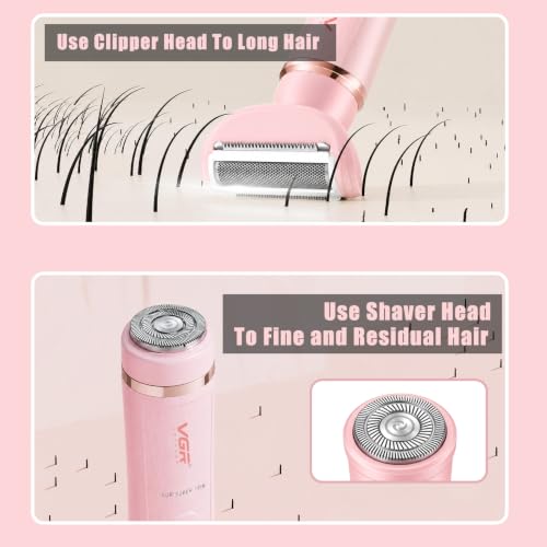 VGR 761 4-in-1 Lady Shaver Pink – Waterproof IPX5 Interchangeable Trimmer