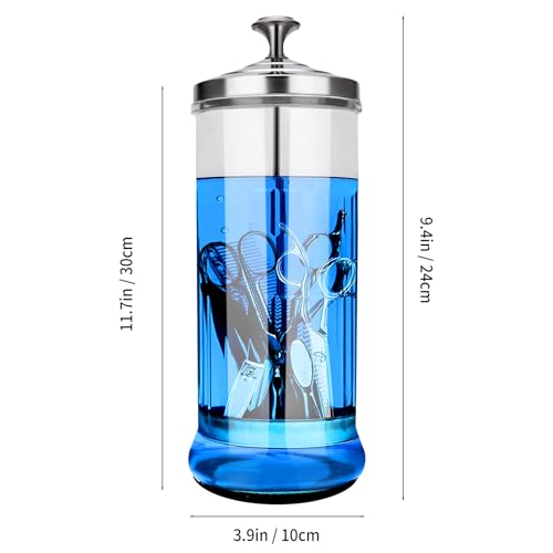 Disinfectant Sterilizer Glass Jar 37 Oz with Removable Strainer for Nail & Salon Tools - Professional Use