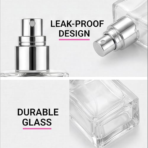 Silver 30ml Glass Refillable Perfume Spray Bottles - Travel Set of 30