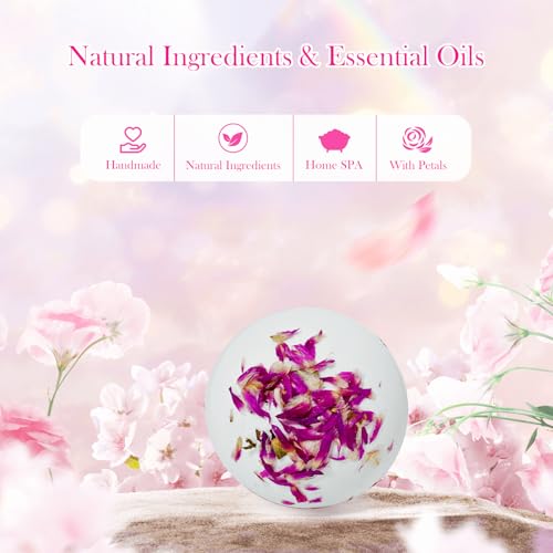 Persidra 12 Pack Large Flower Bath Bombs - 2.82 oz Spa Gift Set with Dried Petals