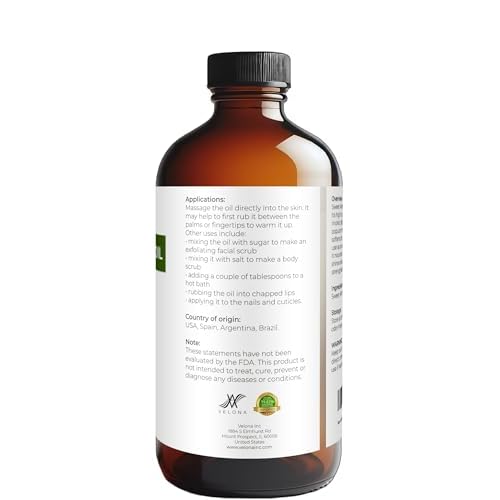 velona Sweet Almond Oil - 16 Fl Oz in Glass Bottle | 100% Pure and Natural Carrier Oil |Cold Pressed | Skin, Hair, Body & Face Moisturizing | Use Today - Enjoy Results¡¦