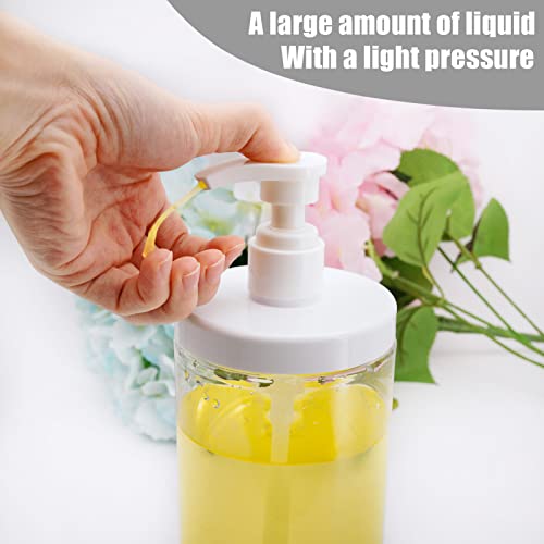 Cosywell Refillable Pump Bottle Dispenser 3x 1000ml White Wide Mouth Set