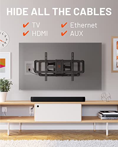 TV Cord Hider Wall Mount Kit with Dual Outlets and Extension Cord - White - Variation of 2 AC Outlets