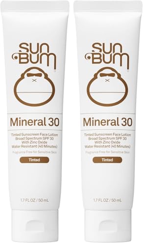Sun Bum Mineral SPF 30 Tinted Face Sunscreen Primer Pack of 2 1.7 oz - Broad Spectrum, Matte Finish, Cruelty-Free