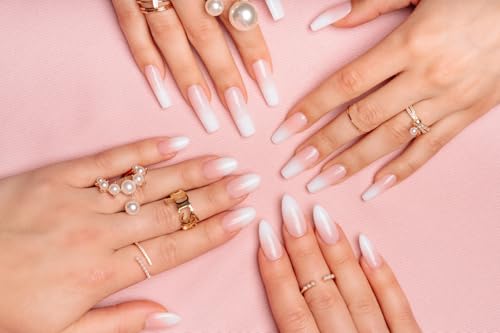 APRES Ombre Gel-X Nail Tips Box - Natural Almond Medium, 210 Count, 14 Sizes