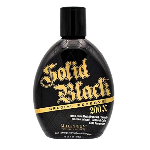 Millennium Tanning Solid Black Special Reserve 200X, Tanning Lotion w/Tattoo Protector, 13.5 Ounces