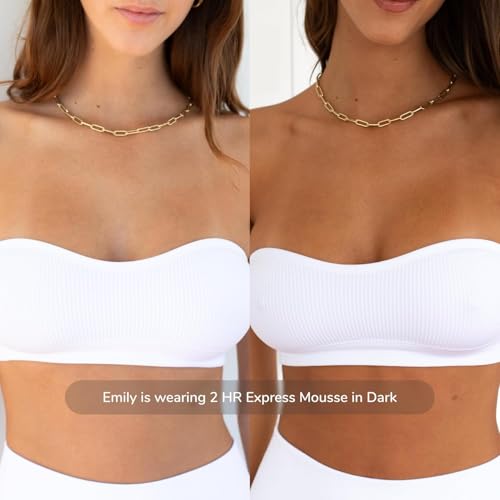 Loving Tan 2 HR Express Self Tanning Mousse, Dark - Streak Free, Natural, Professional Quality - 5+ Sunless Self Tanner Applications per Bottle, Cruelty Free, Naturally Derived DHA - 4 FL Oz