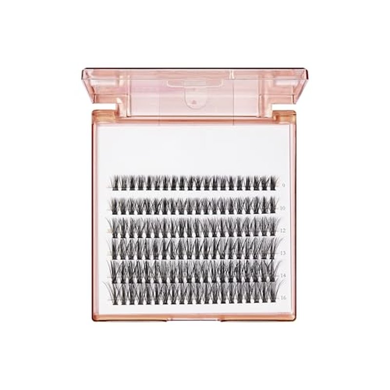 False Eyelashes, Lash Extension Kit 07, 9mm-16mm, Narrow Band, Easy to Apply and Remove, No Damage to Natural Eyelashes, 120 Lash Clusters - Wispy