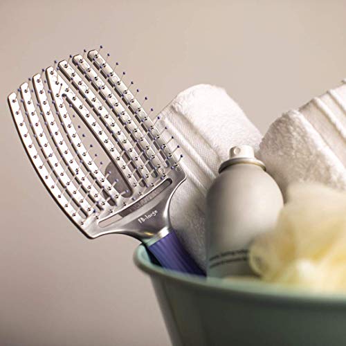 Olivia Garden Fingerbrush Curved and Vented Paddle Brush for Blow Drying - Ideal for Styling and Detangling All Hair Types - Scalp Massager Brush