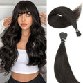 Boymia I Tip Hair Extensions 16 Inch Nature Black - 50 Strands, Human Hair