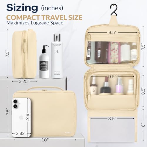 Hanging Toiletry Bag with Detachable Pouch – Compact Travel Organizer, Water-Resistant Nylon