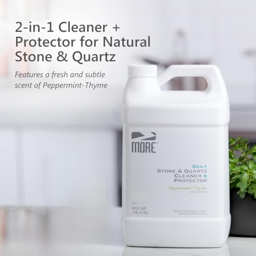 MORE Surface Care Peppermint-Thyme Stone & Quartz Cleaner + Protector Refill 128oz - Water-Based Multi-Surface Spray