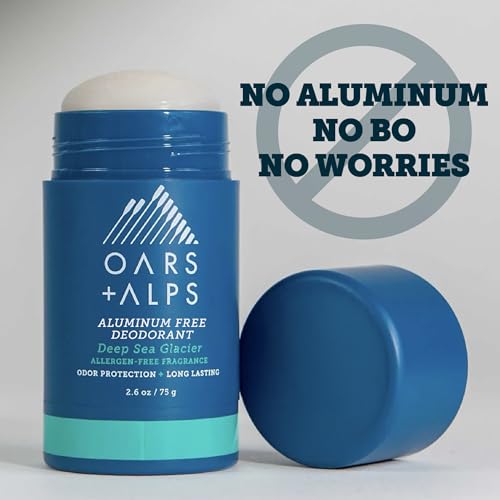 Oars + Alps Aluminum-Free Men's Deodorant 2 Pack, Clear No Residue, 2.6oz