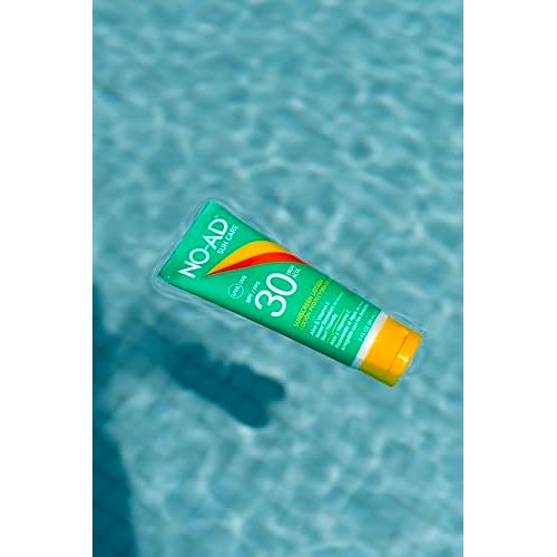 NO-AD SPF 30 Sunscreen Lotion | Broad Spectrum UVA/UVB Protection | Water Resistant | Octinoxate & Oxybenzone Free with moisturizing Vitamin E and Aloe 3oz