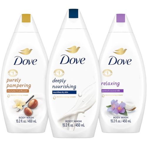 Dove Body Wash 3-Pack - Relaxing Jasmine, Coconut Milk, Shea Butter & Vanilla