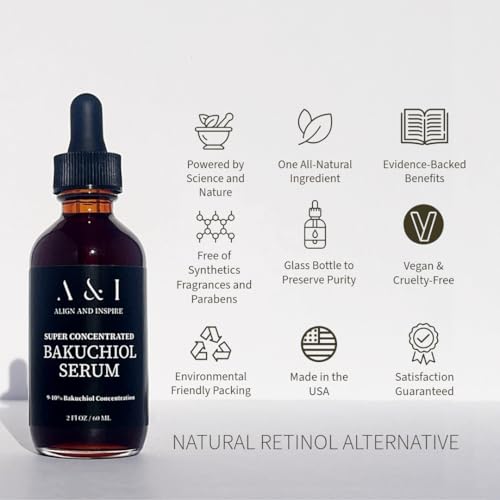 Bakuchiol Serum Organic Natural Vegan 2 oz - Plant-Based Retinol Alternative