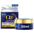 NIVEA Q10 Night Cream with Coenzyme Q10 & Organic Argan Oil - Deep Hydrating Facial Moisturizer, 50ml