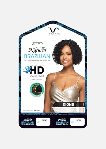 Vivica A. Fox DIONE Natural Short Deep Wave Wig with Side Part - HD Lace, 10 Inches, Remy Human Hair - Variation: Natural