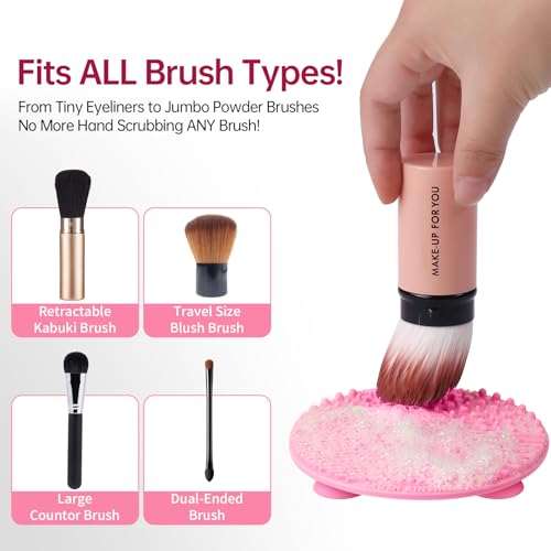 Norate Makeup Brush Cleaner, Make Up Brush Cleaner Solution + Makeup Brush Cleansing Pad, Brush Cleaner Mat for Brushes, Deep Clean Shampoo 4.4 Fl.Oz, Gentle Formula Cruelty Free, 2 Piece Set