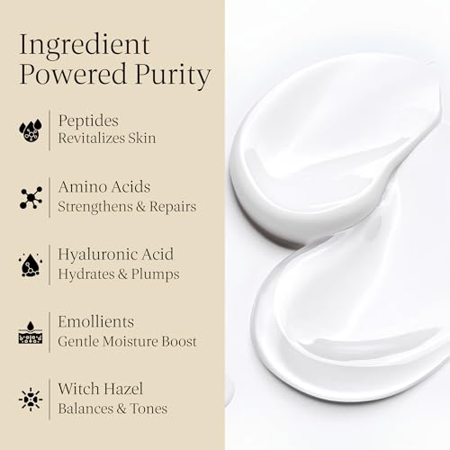 Purifying Hydration Cleanser| Gentle Daily Face Wash Infused with Peptides, Aloe Vera & Plant-Based Hyaluronic Acid| Sulfate-Free, Vegan & Cruelty-Free | 8oz