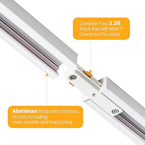 13FT H Track Lighting Rails Kit with Canopy Connectors for Adjustable Home Lighting
