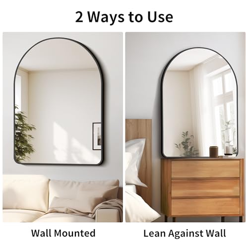 Black Arched Wall Mirror 30x40 Inch Modern Aluminum Frame Bathroom Decor Variation of THIS listing