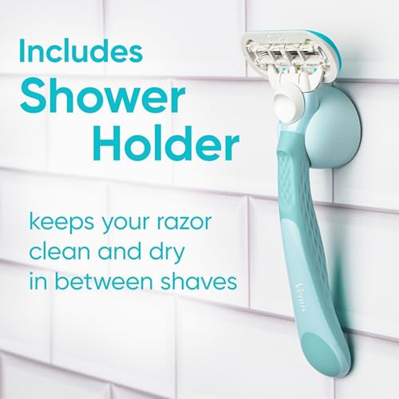 Gillette Venus Extra Smooth Razor for Women, Includes 1 Reusable Razor Handle + 4 Refills, 5-Bladed, Ergonomic No-Slip Gel Handle and Shower Holder, Holiday Gifts for Women