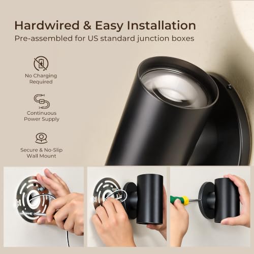 Tubicen 1 Pack Black LED Wall Sconce Dimmable Indoor Wall Light - Up & Down Lighting