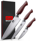 SHAN ZU 3-Piece Japanese Knife Set High Carbon Stainless Steel Ultra-Sharp Kitchen Knives