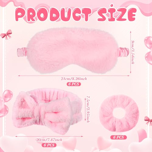 Pink Spa Party Supplies Set with Headbands, Scrunchies, Eye Masks & Tumblers - 24 Pieces